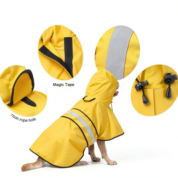 Bisen Dog Raincoat Waterproof Reflective Pet Rain Jacket-1