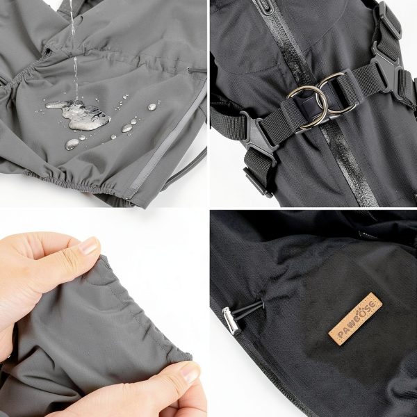 PAWBOSE Waterproof Dog Raincoat Adjustable Reflective Small-1