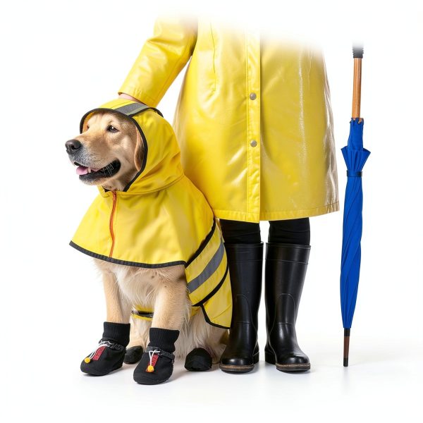 Sunnymove Dog Raincoat Waterproof Yellow Polyester Single-4