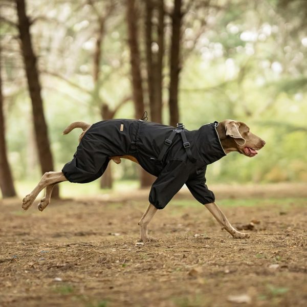 PAWBOSE Waterproof Dog Raincoat Adjustable Builtin Harness-2