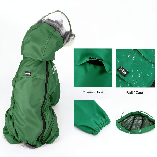 PINA Dog Raincoat Waterproof Windproof Reflective Pet Jacket-3