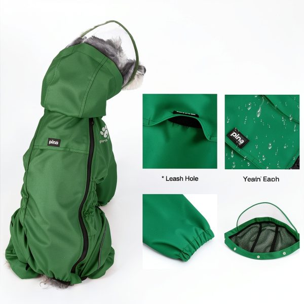 Dog Raincoat PINA Waterproof Polyester Pet Jacket-3