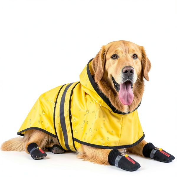 Sunnymove Dog Raincoat Waterproof Yellow Polyester Single-5
