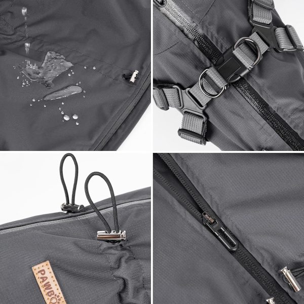 PAWBOSE Waterproof Dog Raincoat Adjustable Reflective Small-1