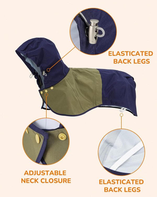 AOKOWN Dog Raincoat Waterproof Pet Rain Jacket-4