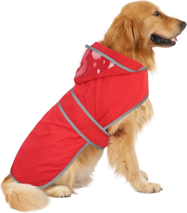 Dog Raincoat HDE Water Resistant Transparent Hood-1