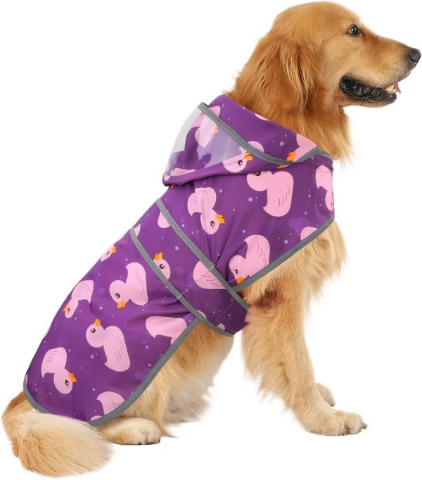 Dog Raincoat HDE Water Resistant Transparent Hood-1