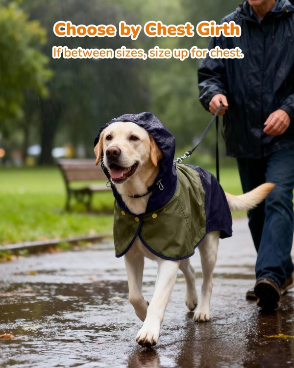 AOKOWN Dog Raincoat Waterproof Pet Rain Jacket-2