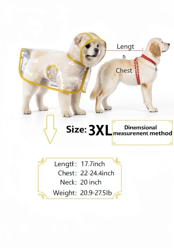 Dog Raincoat Ryandesign EVA Waterproof Yellow-7