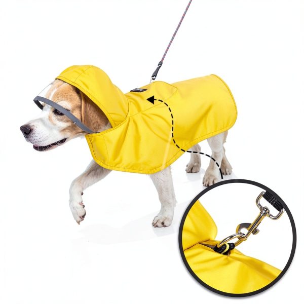 Lukovee Dog Raincoat Waterproof Polyester Mesh Hooded Coat XS to-4