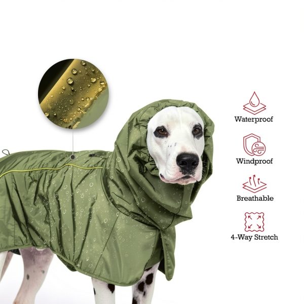 Tuff Pupper Dog Raincoat Waterproof Full‑Body Protection Medium-3