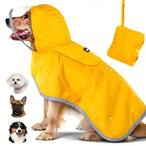 Lukovee Dog Raincoat Waterproof Polyester Mesh Hooded Coat XS to-0
