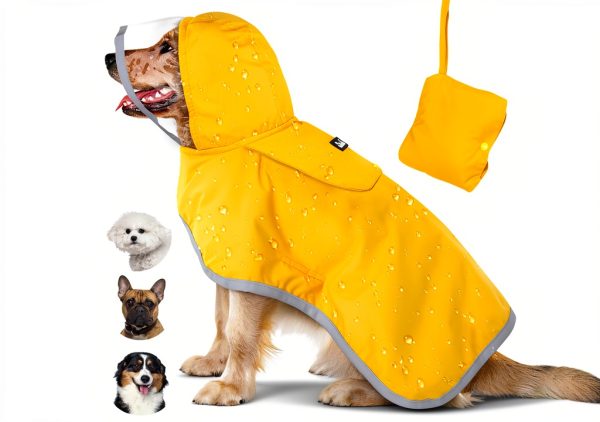 Lukovee Dog Raincoat Waterproof Polyester Mesh Hooded Coat XS to-0