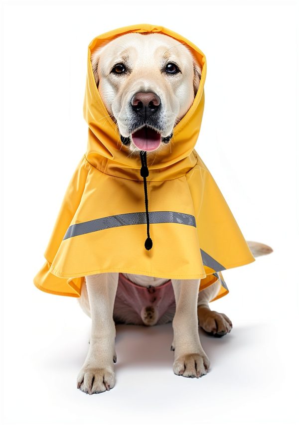 MPT Dog Raincoat Yellow XL Waterproof Reflective Hooded Coat-3