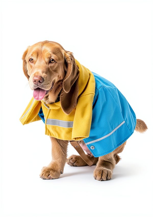 MPT Dog Raincoat Yellow XL Waterproof Reflective Hooded Coat-5